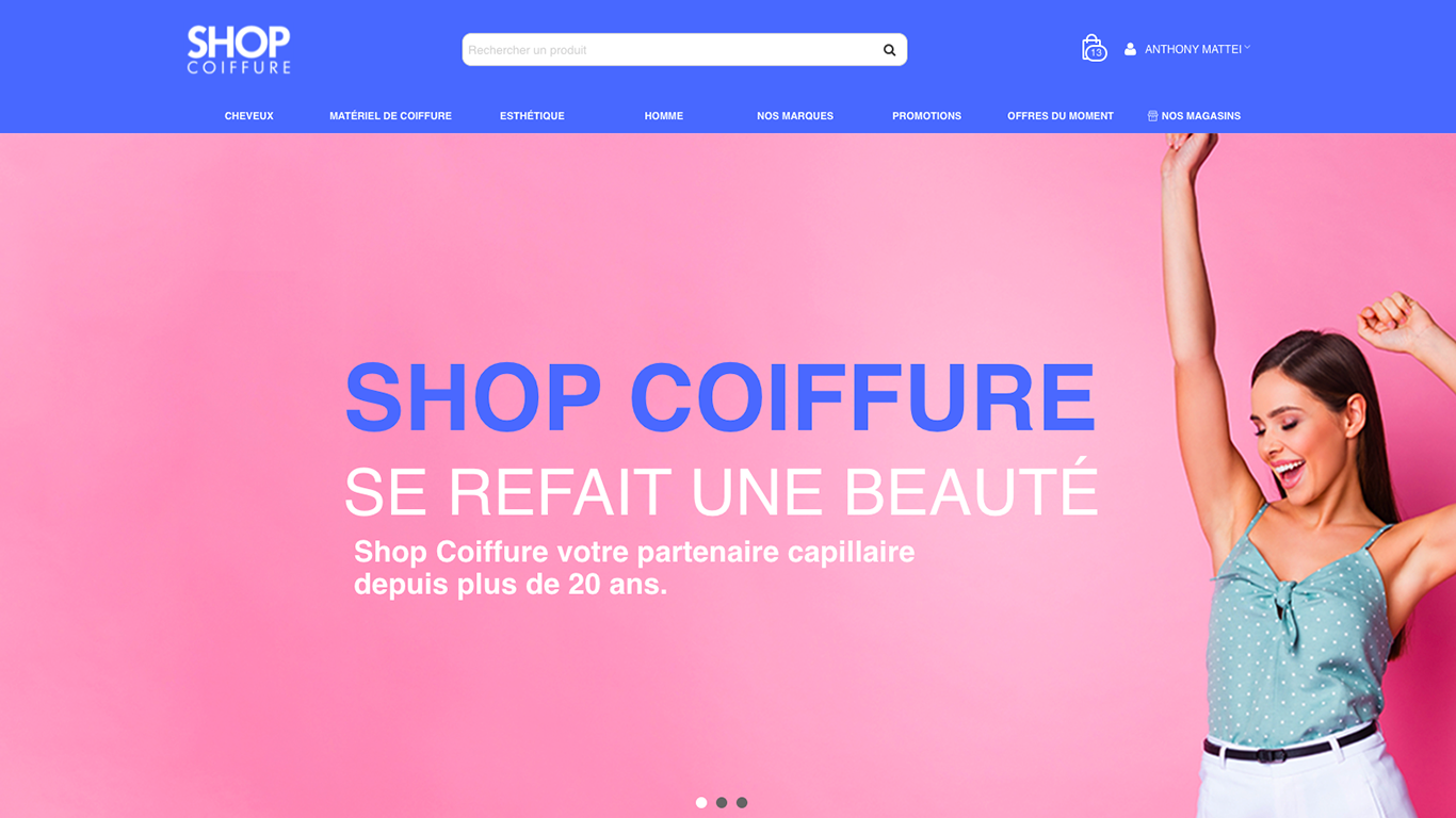 Site E-commerce Shop Coiffure